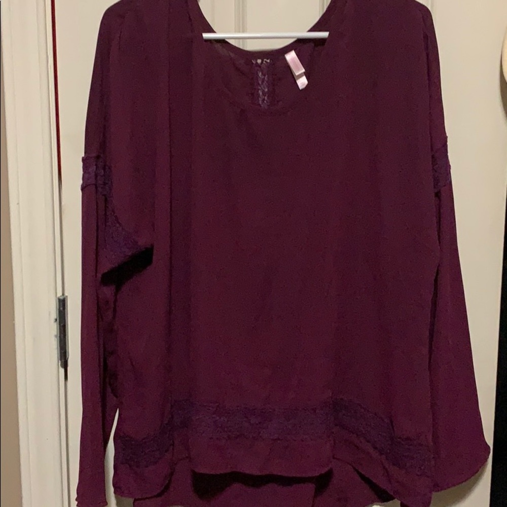 Long sleeve purple blouse